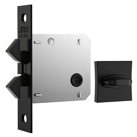 FECHADURA STAM 1006 PORTA DE CORRER, BANHEIRO ROSETA QUADRADA PRETA