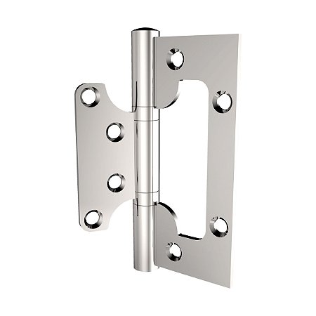 DOBRADIÇA STAM SOBREPOR C/ ROL 100 X 73,5 X 50 MM, ESP. 2 MM (INOX POLIDO)