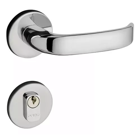 Fechadura pado 931-40 magnum externa roseta redonda cromada