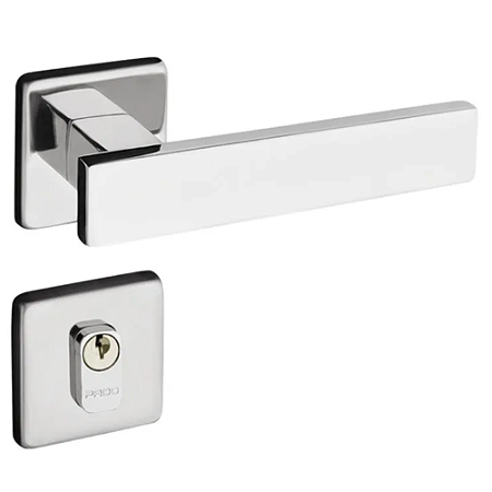 Fechadura pado retro 411 - 55 externa roseta quadrada cromado