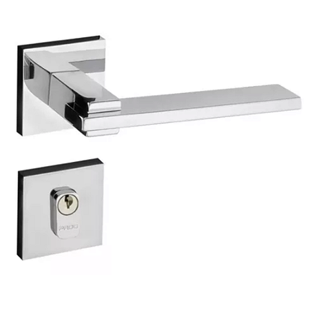 Fechadura pado nina 221-55 externa roseta quadrada cromada
