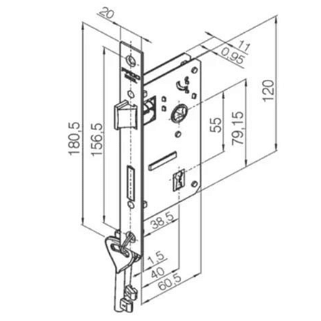 FECHADURA PADO CONCEPT 408-40 INTERNA ROSETA QUADRADA CROMADA
