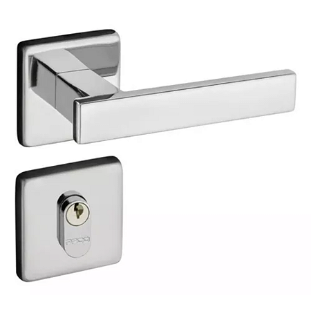 FECHADURA PADO CONCEPT 408-40 EXTERNA ROSETA QUADRADA CROMADA