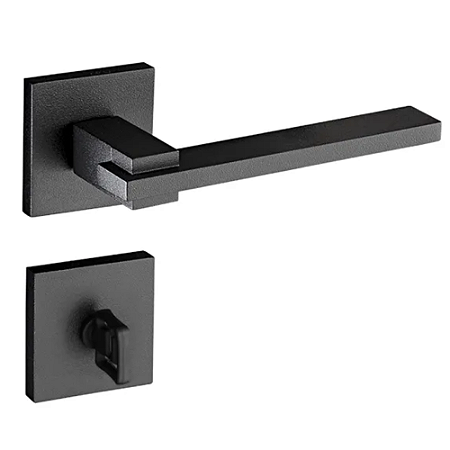 Fechadura pado nina 221-55 banheiro roseta quadrada preta