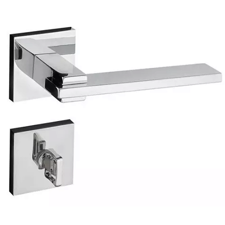 Fechadura pado nina 221-55 banheiro roseta quadrada cromada