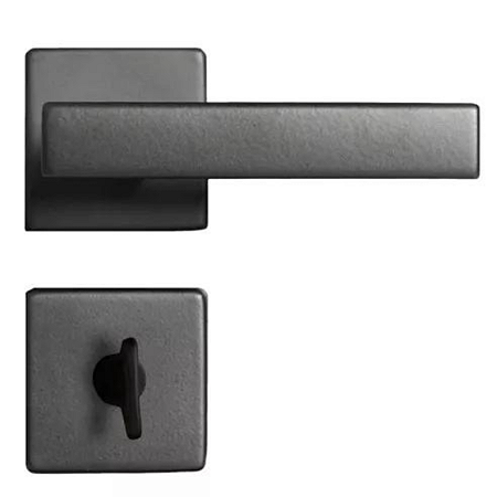 FECHADURA PADO CONCEPT 408-40 BANHEIRO ROSETA QUADRADA PRETA