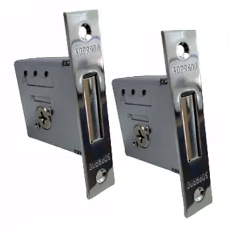 FECHADURA SOPRANO 370 TETRA (PAR) ROSETA REDONDA CROMADA