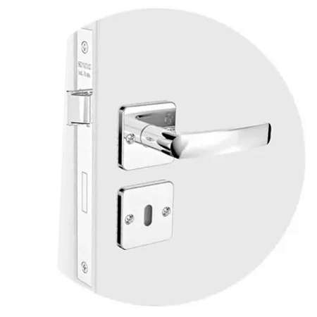 FECHADURA SOPRANO PALI 776, INTERNA ROSETA QUADRADA CROMADA