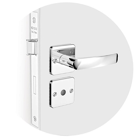 FECHADURA SOPRANO PALI 0776, BANHEIRO ROSETA QUADRADA CROMADA