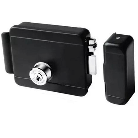 FECHADURA SOPRANO ELÉTRICA 4785, CILINDRO FIXO PRETA