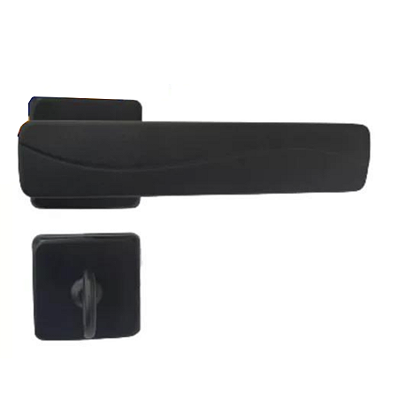 FECHADURA HAGA EXATA 27187B, BANHEIRO ROSETA QUADRADA PRETA