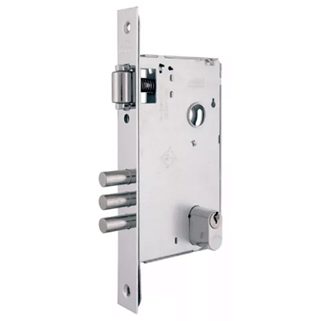 FECHADURA AROUCA 4310/098/90 3 PINOS, ROLETE CROMADA