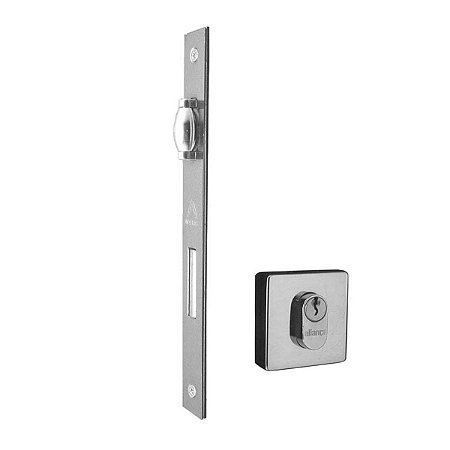 FECHADURA ALIANÇA F-5600/10 PIVOTANTE ROLETE ROSETA QUADRADA CROMADO ESCOVADO