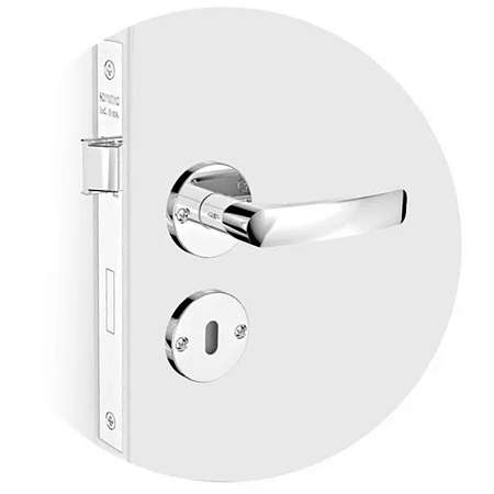 FECHADURA SOPRANO PALI 0773 INTERNA, ROSETA REDONDA CROMADA