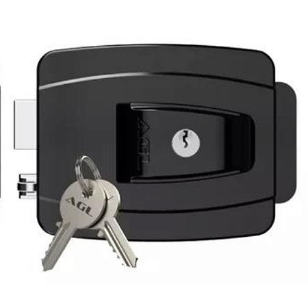 FECHADURA ELÉTRICA AGL AL100R 12V, PRETA