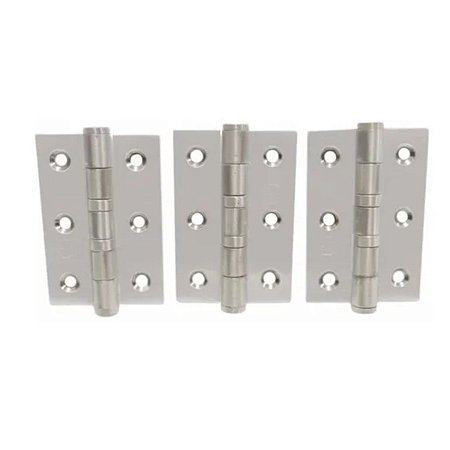 JOGO DE DOBRADIÇA AÇO COM ROLAMENTO 3,5 X 3" (3PÇS) CROMADA