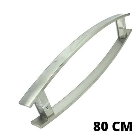 PUXADOR PLANO CURVO UNIÃO MUNDIAL 80CM ESCOVADO