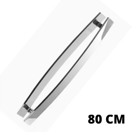 PUXADOR ALUMÍNIO PLANO CURVO 80 CM, UNIÃO MUNDIAL (POLIDO)