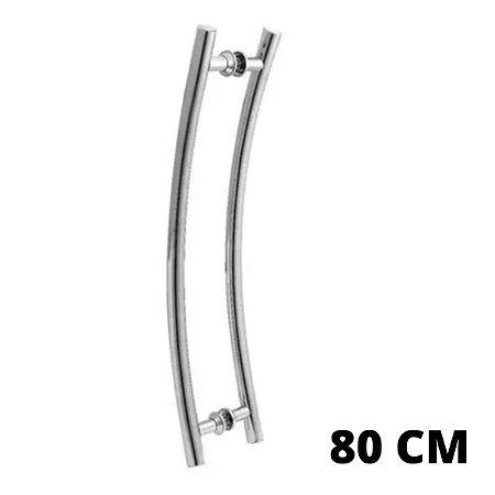 PUXADOR ALUMÍNIO TUBULAR LATERAL 80 CM, UNIÃO MUNDIAL (CROMADO)