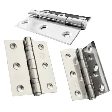 JOGO DE DOBRADICA 3 X 2,5 AÇO CROMADO, COM ROLAMENTO