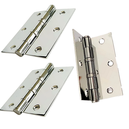 JOGO DE DOBRADIÇA 3 X 2,5 AÇO ESCOVADO, COM ROLAMENTO