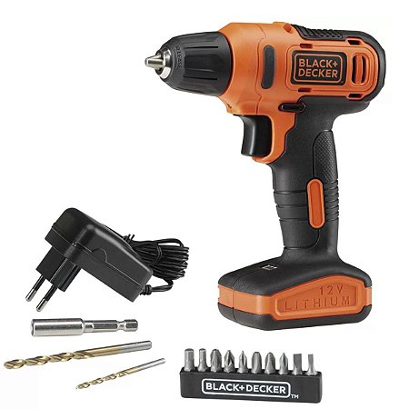 PARAFAFUSADEIRA / FURADEIRA KIT 12V C/ 13 PÇS LD12SP-BR (BLACK & DECKER)