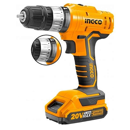 Parafusadeira bateria 20v cdli20012-9 2 bateria ingco