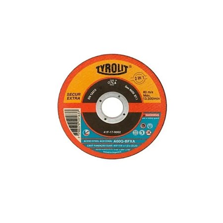 DISCO DE CORTE FINO 4.1/2 X 1.0 X 7/8 TYROLIT (UN)