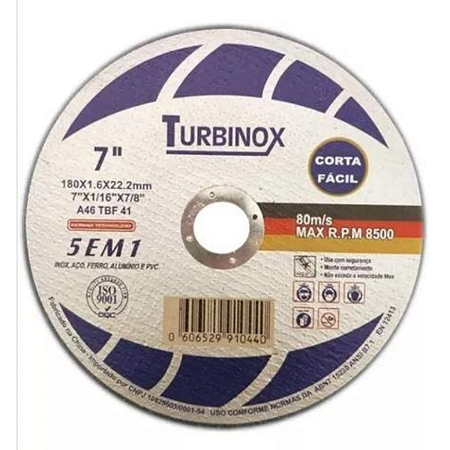 DISCO DE CORTE FINO 7" TURBINOX