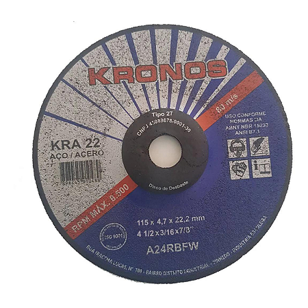 DISCO DE DESBASTE 4.1/2 1/4 X 7/8 KRONOS