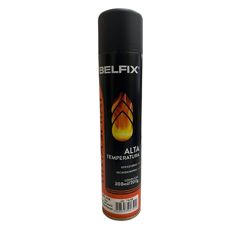 Tinta spray 300ml preto fosco alta temperatura