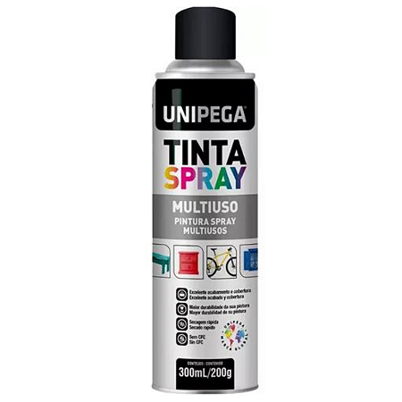 Tinta spray 300ml preto fosco