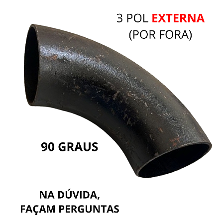 Curva 3 Polegadas Pvc Curva, cotovelo de 3´´ (externa) 90 graus, em aço carbono - MEGAFER