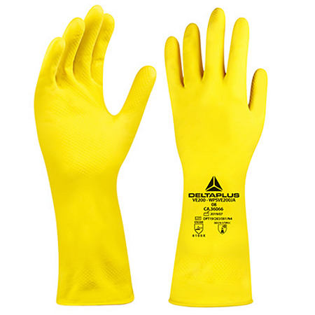 Luva de látex amarela t9 g