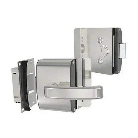 FECHADURA AGL ELETRICA PORTA DE VIDRO ABERTURA EXTERNA 1 FOLHA COM RASGO MAÇANETA FACA PV200R1E