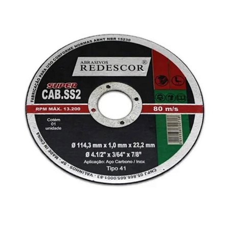DISCO DE CORTE FINO 4.1/2 X 1.0 X 7/8 REDESCOR (UN)