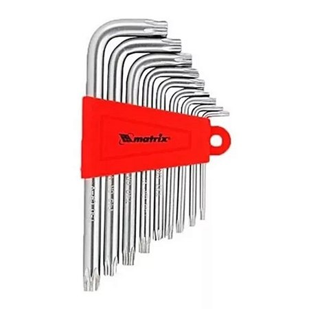 JOGO CHAVE TORX CURTA T10 A T50 MTX