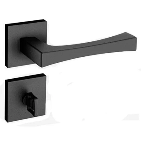Fechadura pado vivaldi 885-40 banheiro roseta quadrada preta