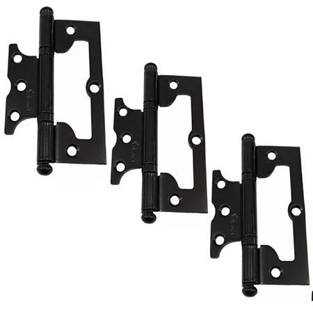 JOGO DE DOBRADIÇA TOLEMAT SOBREPOR, PRETO