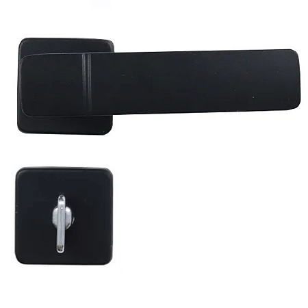 Fechadura mgm capri wc roseta quadrada preto fosco