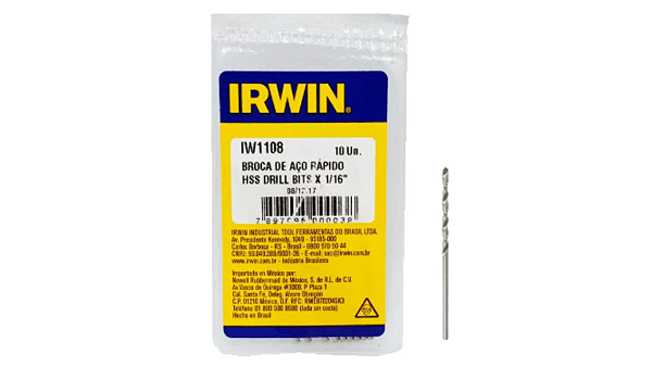 BROCA AÇO RAPIDO 1/16 IRWIN