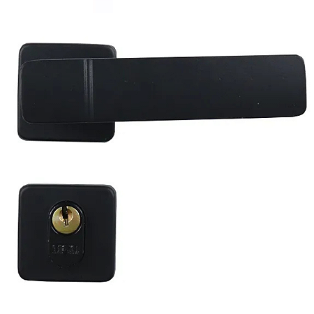 Fechadura mgm capri externa roseta quadrada preto fosco