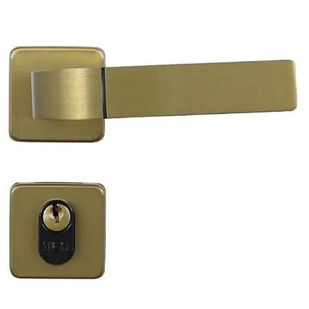 Fechadura mgm modena externa roseta quadrada bronze latonado