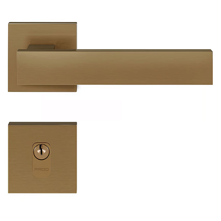 Fechadura pado retro 411 - 55 externa roseta quadrada red gold escovado