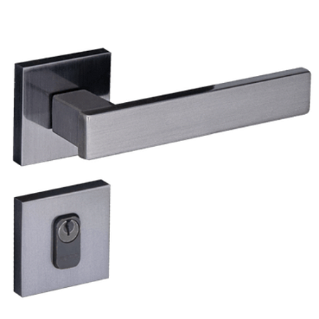Fechadura pado retro 411 - 55 externa roseta quadrada grafite polido