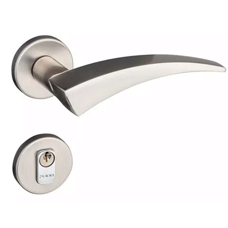 Fechadura pado esplendore 292 - 55 externa roseta redonda cromada acetinado