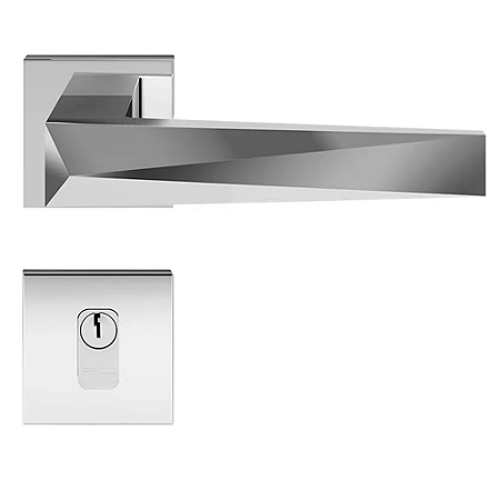 Fechadura pado ascot rq2 - 55 externa roseta quadrada cromada