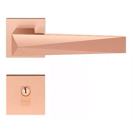 Fechadura pado ascot rq2 - 55 externa roseta quadrada cobre escovado
