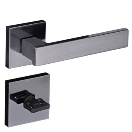 Fechadura pado retro 411 - 55 banheiro roseta quadrada grafite polido