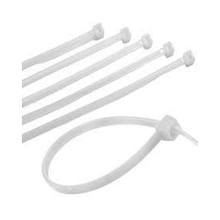 Abraçadeira de nylon branca 7,6 x 400 (100 unidades)
